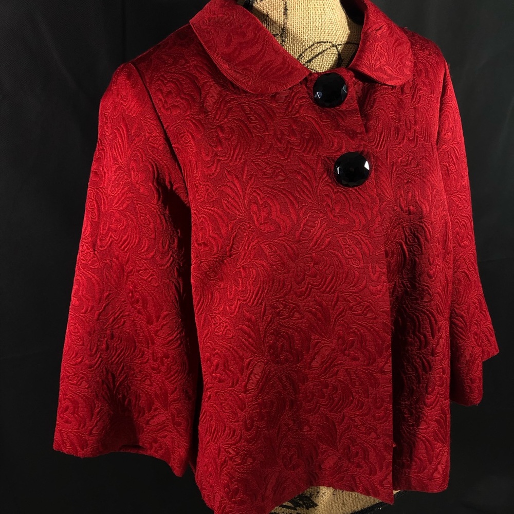 Bay Studio Red Embroidered Jacket Size Large